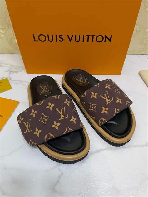 women's louis vuitton pillow slides|louis vuitton flat heels women.